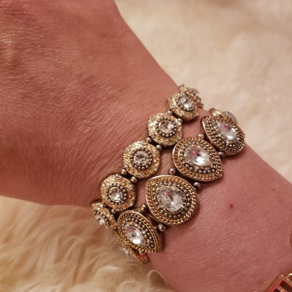 Gold and diamondesque bracelet
